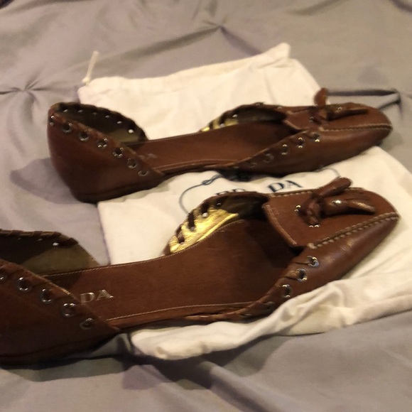 Prada brown leather flats - Picture 5 of 5